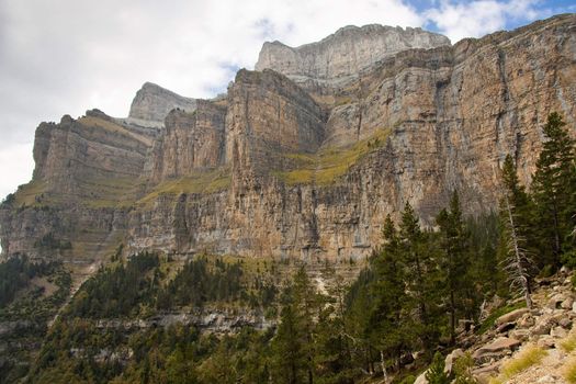 Pattern big wall in Ordesa National Park - Pyrenees, Spain.