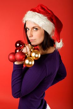 A model with christmas decorations