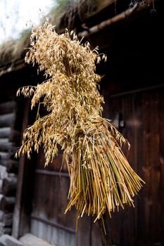 An old fashioned norwegian bird feeder