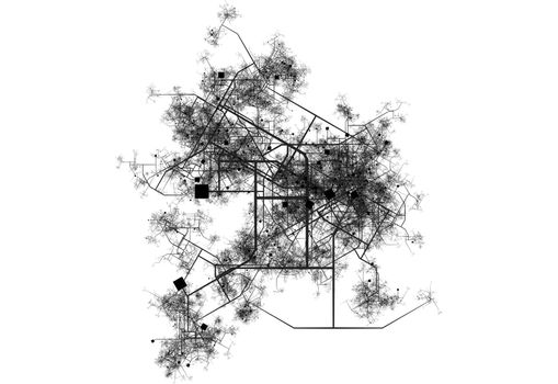 Transport System Map Blueprint of a City