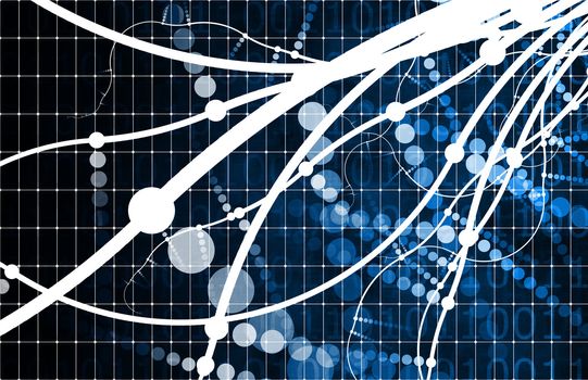 Blue Technology Abstract as a Data Energy Grid