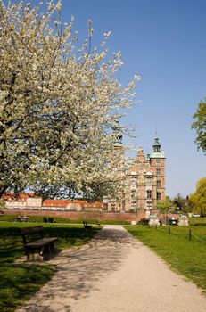 Rosenborg castle which is situated in the center of Copenhagen, Denmark