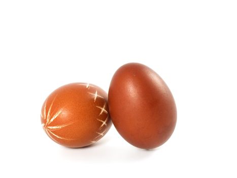 two red Easter Eggs isolated on white background