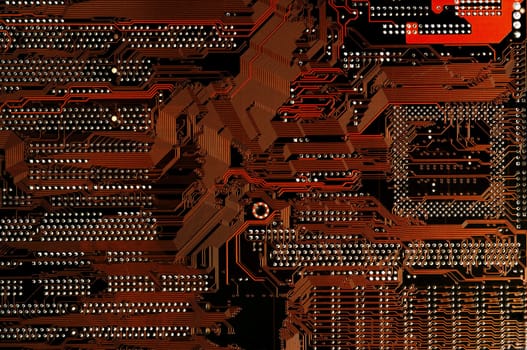 Detail of the motherboard - printed circuit