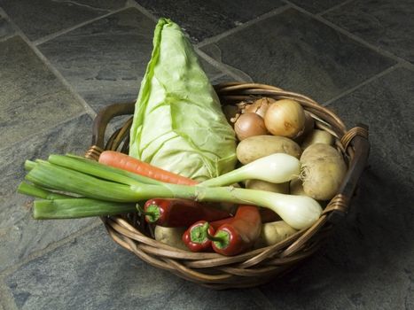 basket full of fresh vegetables