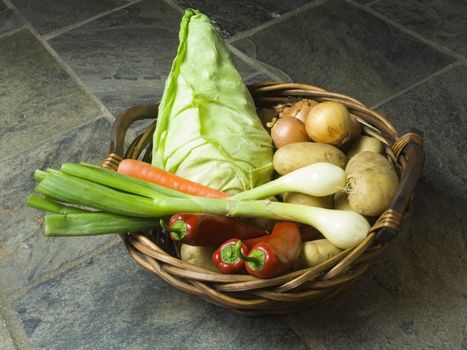 basket full of fresh vegetables