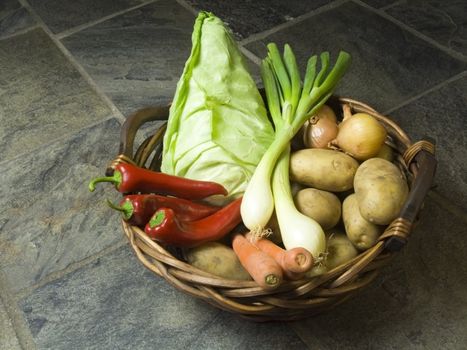 basket full of fresh vegetables