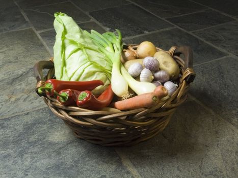 basket full of fresh vegetables