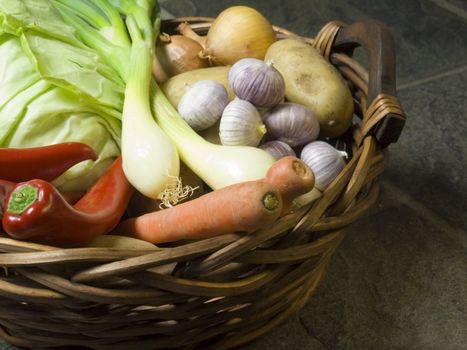 basket full of fresh vegetables