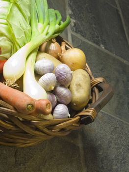 basket full of fresh vegetables