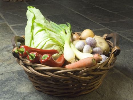 basket full of fresh vegetables