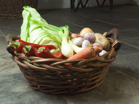 basket full of fresh vegetables