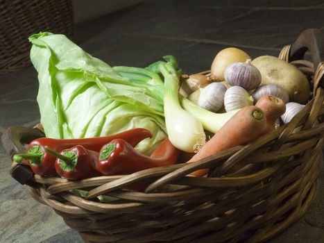 basket full of fresh vegetables