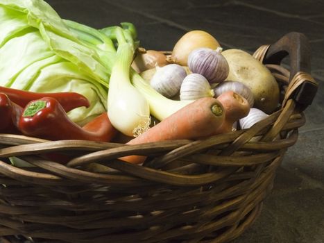 basket full of fresh vegetables