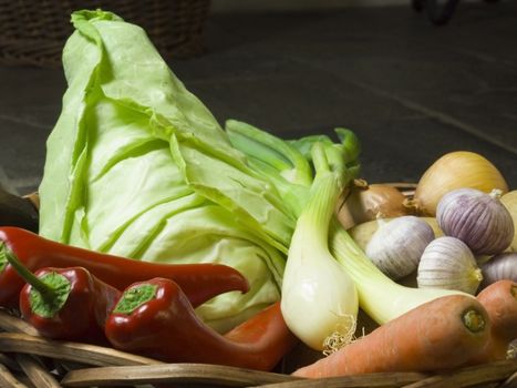 basket full of fresh vegetables