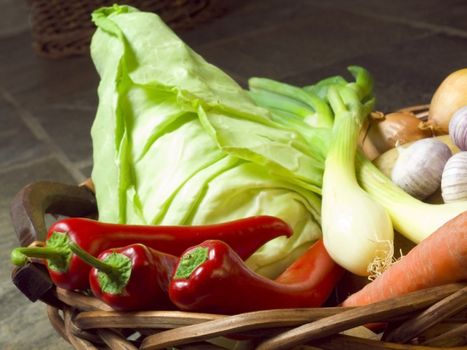 basket full of fresh vegetables