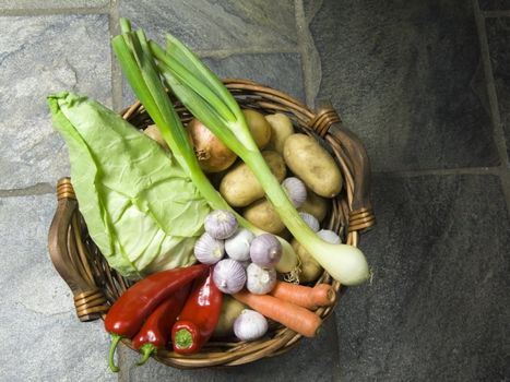 basket full of fresh vegetables