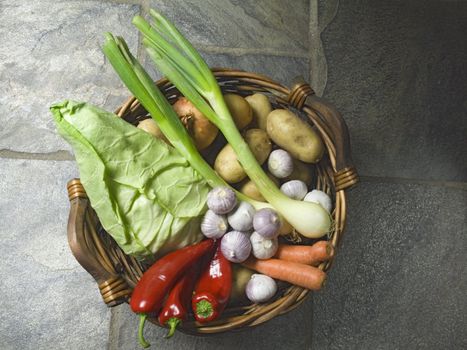 basket full of fresh vegetables