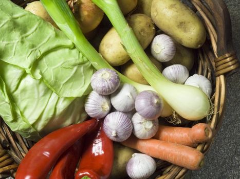 basket full of fresh vegetables