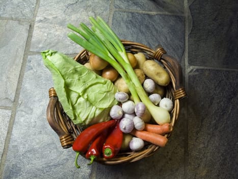 basket full of fresh vegetables