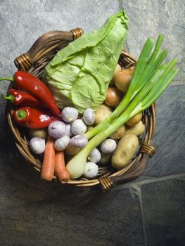 basket full of fresh vegetables