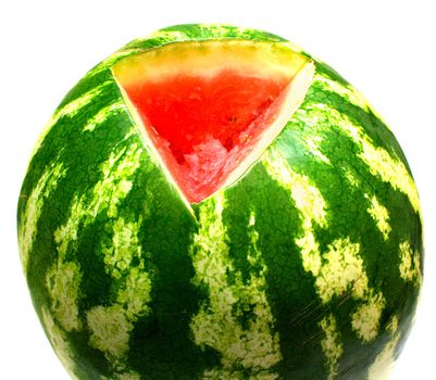 watermelon on white background. Isolation, shallow DOF