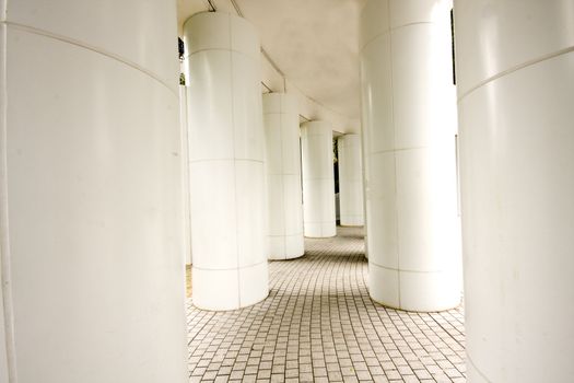 it is a modern corridor in hong kong