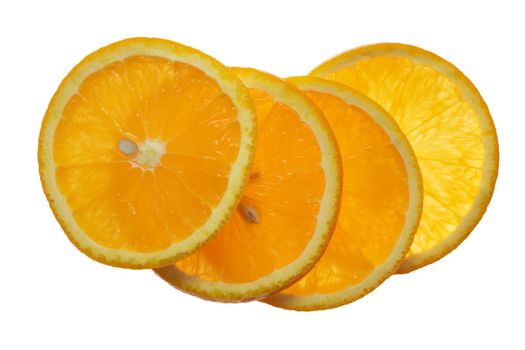 Four piece orange on the white background