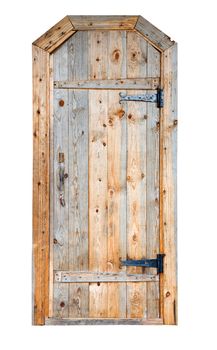 Beautifull wooden door on the white background