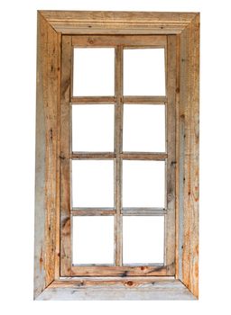 Wooden old-fashion window on the white background