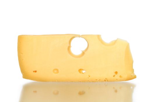 A cheese isolated on a white background. Clipping path is included