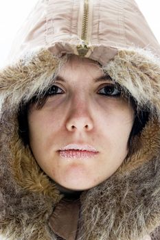 young beautiful woman feeling cold