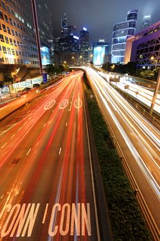 traffic in city at night