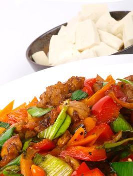 Chinese fried Chicken with vegetables.