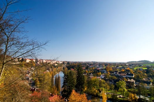 A picturesque view of Tabor, Czech in the fall