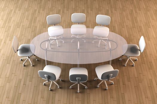 3D rendered Boardroom.