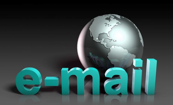 Email Corporate Concept in 3d Futuristic Art