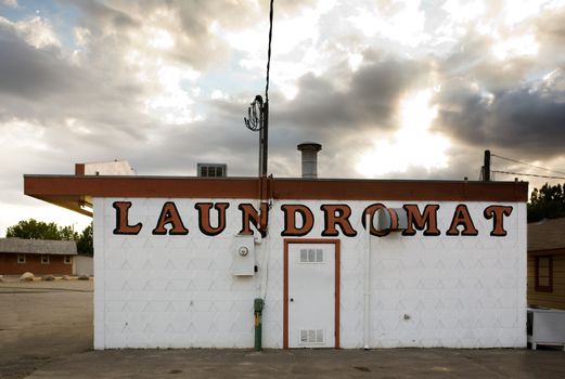 An old laundromat in a small town