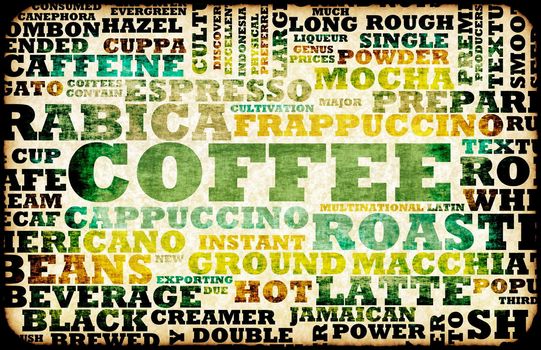 Coffee Menu Choices as a Creative Background  