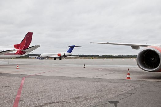 Airport with aeroplanes