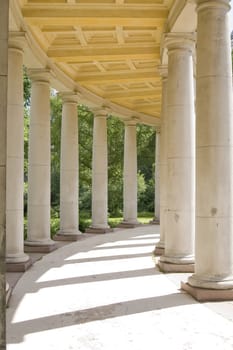 Classical colonnade in Arkhangelskoe. Near Moscow