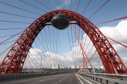 Modern bridge on cloudy background. #2