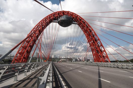 Modern bridge on cloudy background. #1