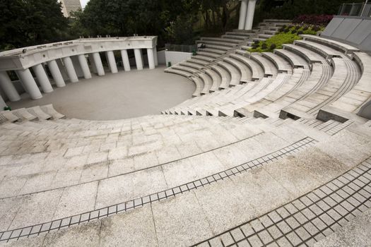 it is big square and many stone stair