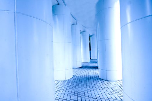 it is a modern corridor in hong kong