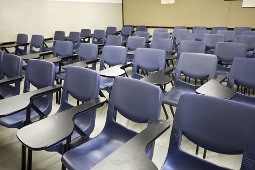 It is a shot of empty classroom