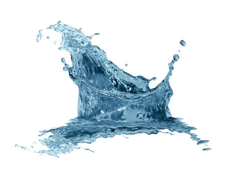 Splashing water abstract background isolated on white with clipping path