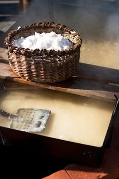 The production of natural sea salt from salt water
