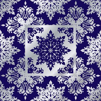 cobalt and silver seamless floral design that wouldmake an ideal background