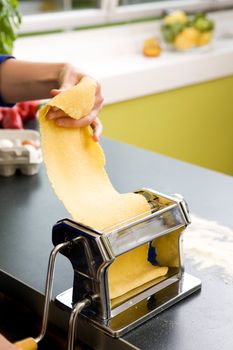 A detail - abstract image of a manual pasta machine